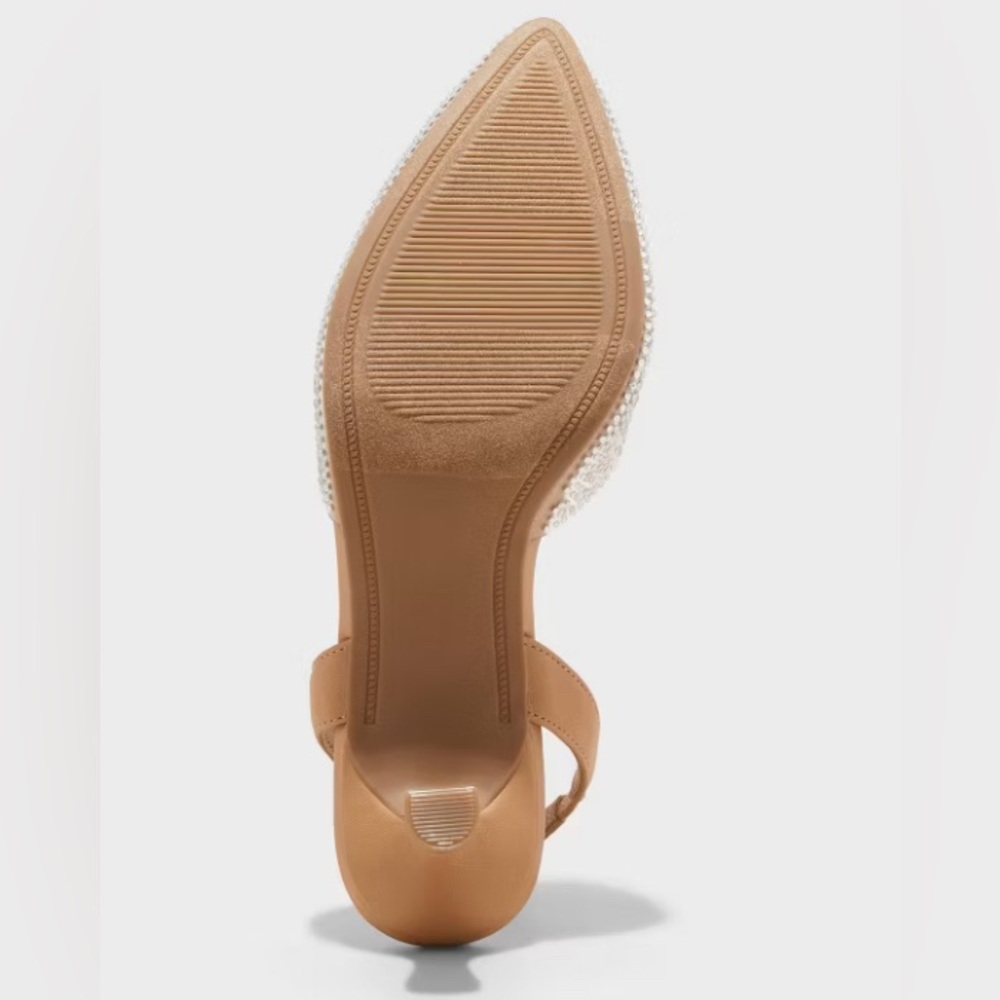 Women's Isabel Embellished Slingback Kitten Heels - A New Day Clear - Picture 9 of 9